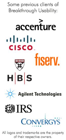Some previous clients of Breakthrough Usability